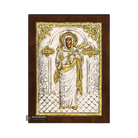 Saint Glykeria Christian Orthodox Silver Plated Icon on Wood