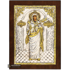 Saint Glykeria Christian Orthodox Silver Plated Icon on Wood