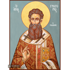St Gregory Palamas Christian Icon with Blue Background