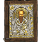 Saint Gregory of Nyssa Pure Silver and 24k Gold Plated Orthodox Icon