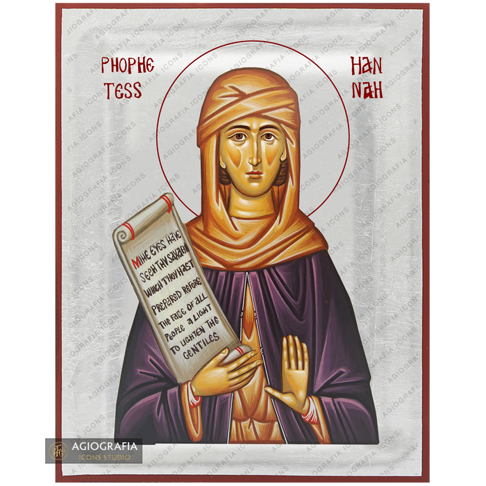 Exclusive Righteous Hannah Icon with Pure Silver Leaves