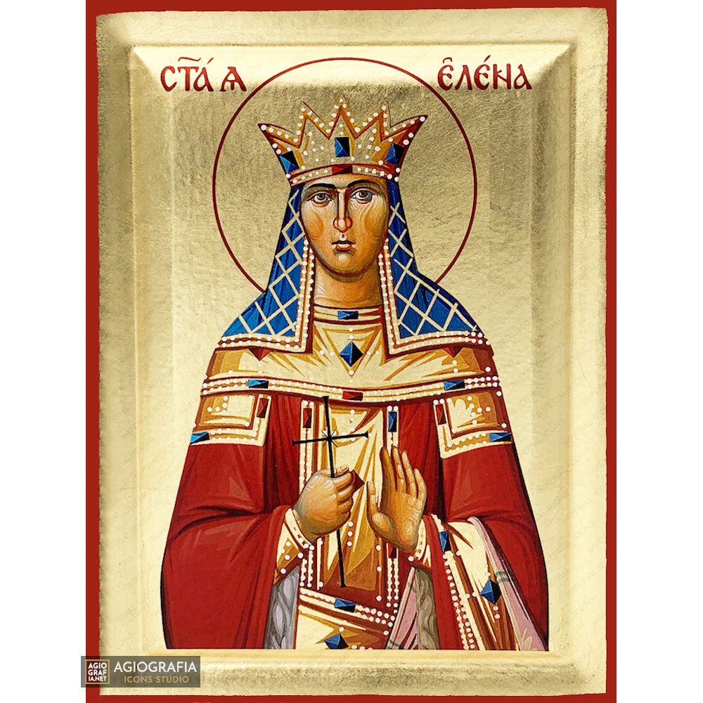 Святая Елена греческая византийская православная икона на дереве с сусальным золотом