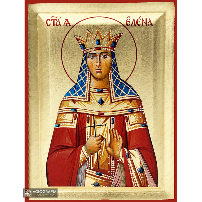 Святая Елена греческая византийская православная икона на дереве с сусальным золотом