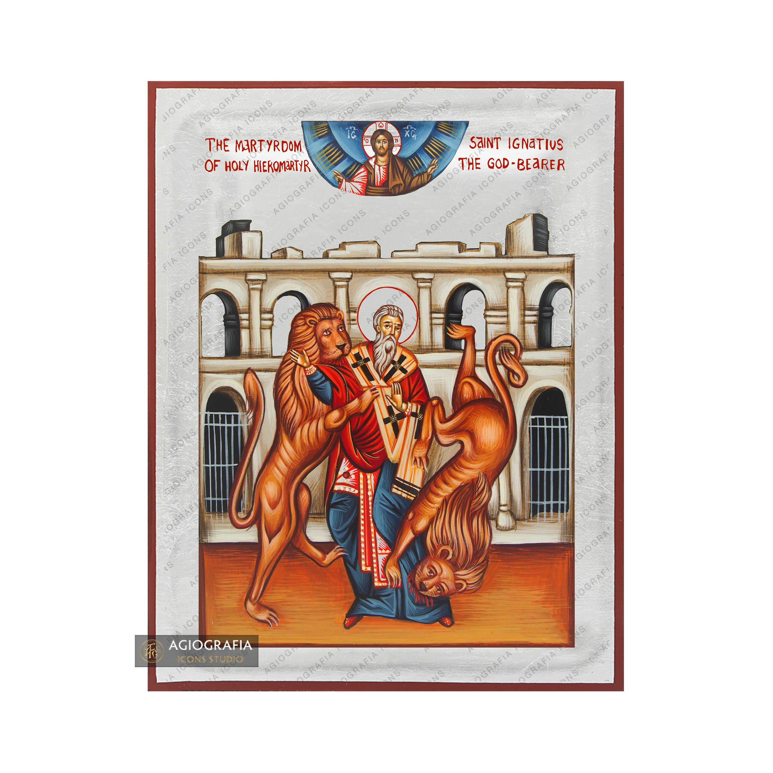 Exclusive St Ignatius Icon with Pure Silver Leaves