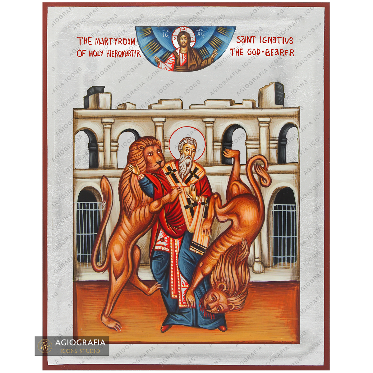 Exclusive St Ignatius Icon with Pure Silver Leaves