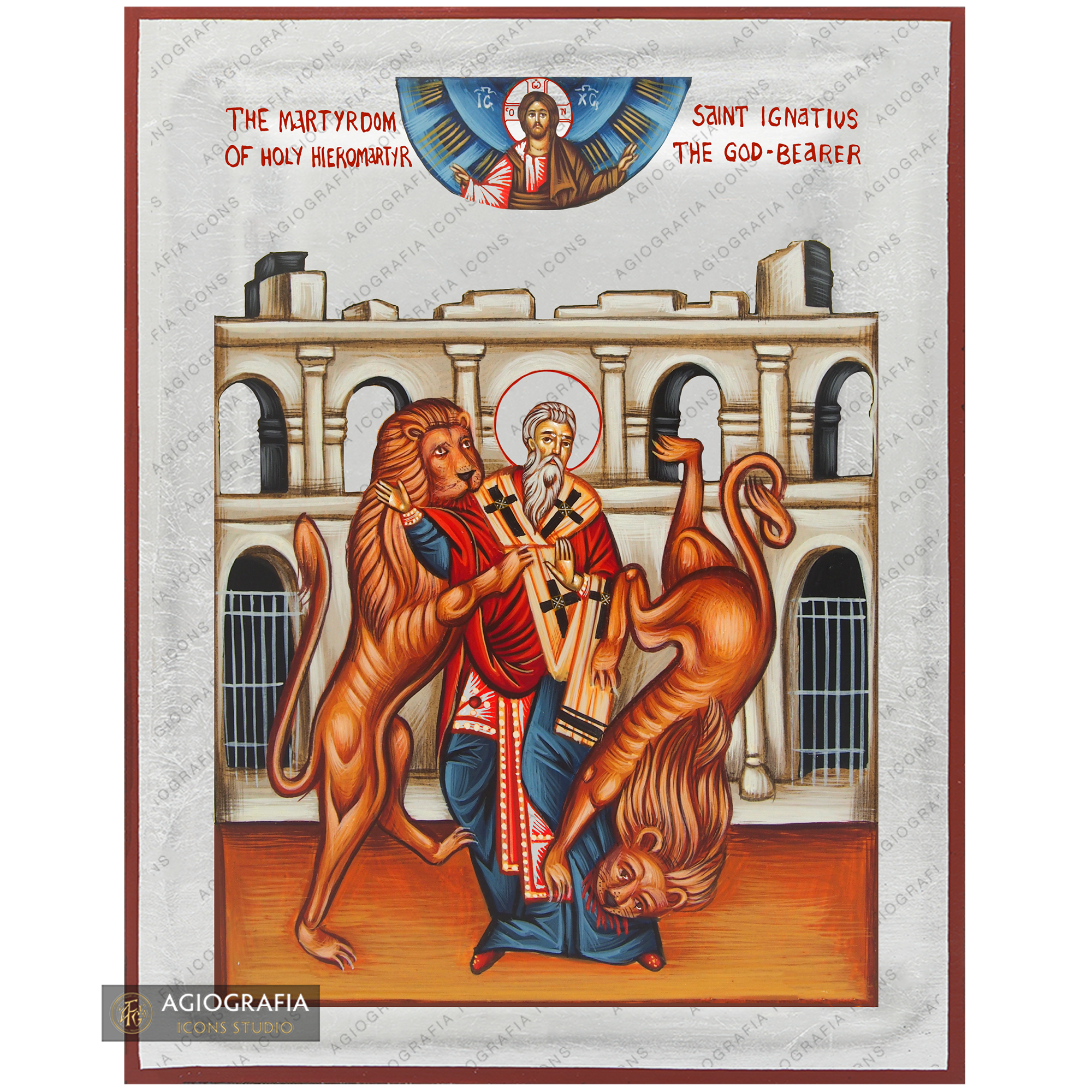 Exclusive St Ignatius Icon with Pure Silver Leaves