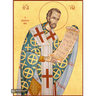 22k St John Chrysostom - Gold Leaf Background Greek Orthodox Icon