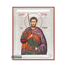 Saint John the Warrior Handwritten Pure Silver Leaves Handwritten Icon