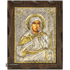 Saint Kyriaki Pure Silver and 24k Gold Plated Christian Icon