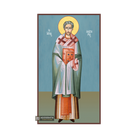 St Lazarus Byzantine Orthodox Icon on Wood with Blue Background