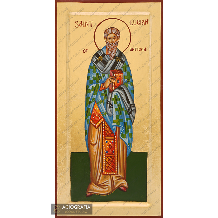 24k Heiliger Lukian von Antiochia handgemalte Ikone mit Goldblättern
