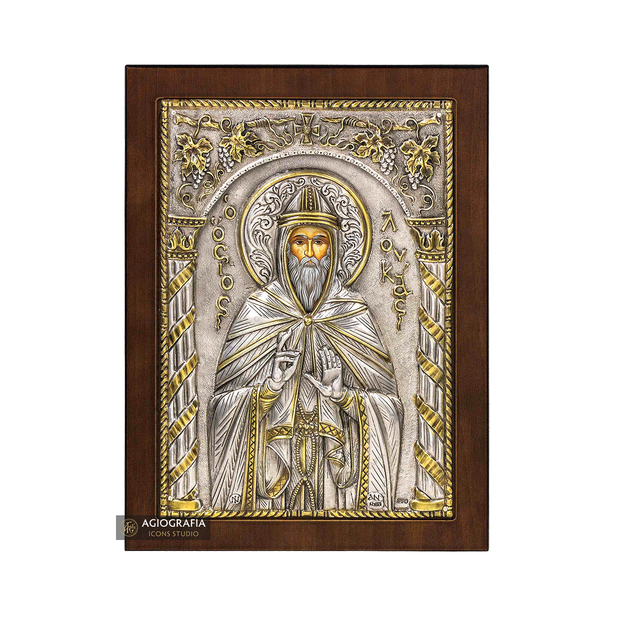 Saint Luke Christian Orthodox Silver Plated Icon