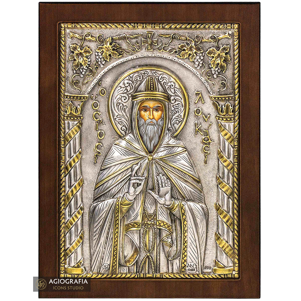 Heiliger Lukas christlich-orthodoxe versilberte Ikone
