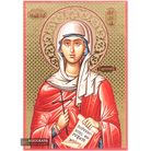 Saint Lydia of Filippi Icon with Gilding Effect Gold Foil Background