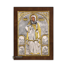 Saint Markella Christian Orthodox Silver Plated Icon on Wood