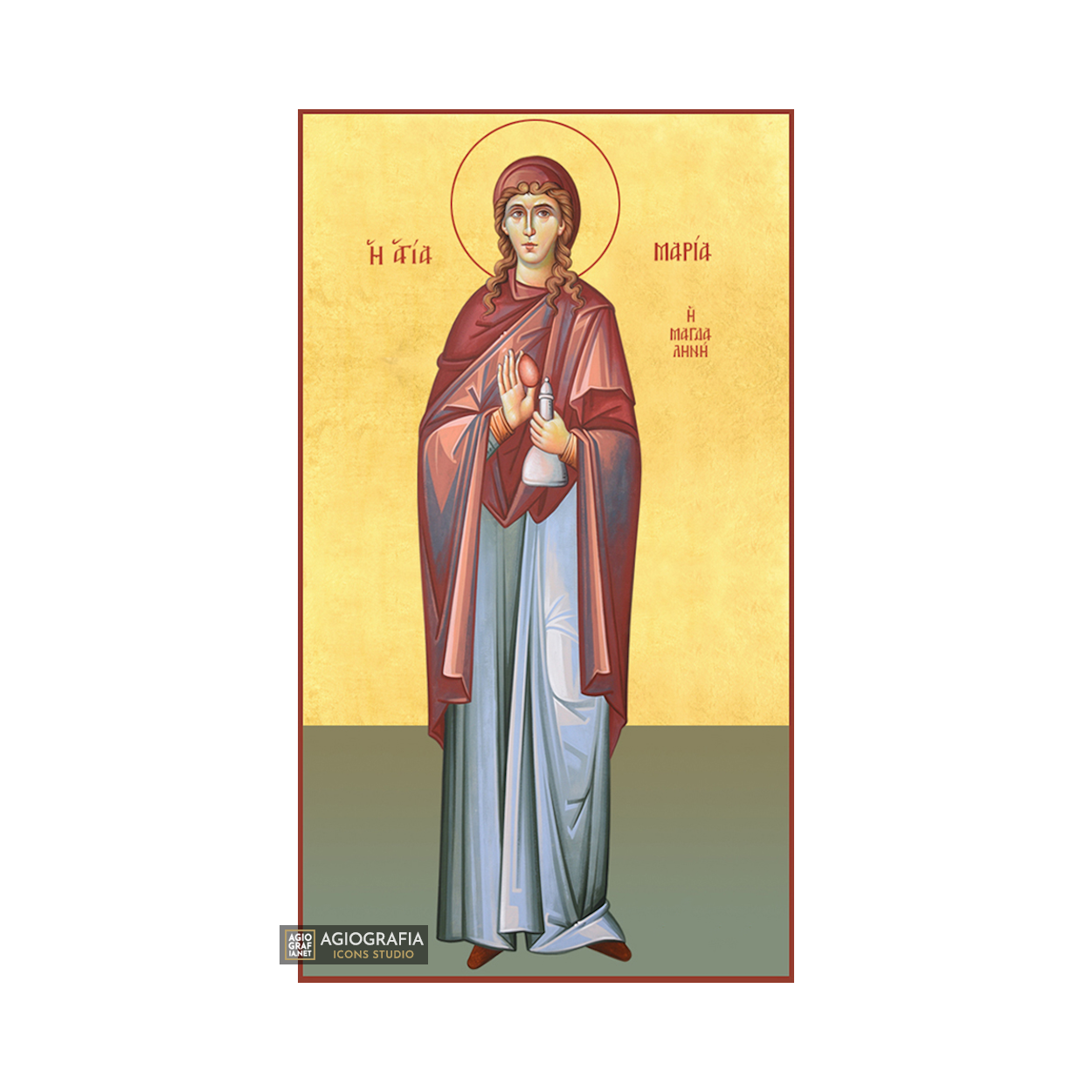 22k St Mary Magdalene - Gold Leaf Background Christian Orthodox Icon