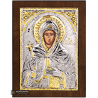 Saint Matrona Christian Orthodox Silver Plated Icon on Wood