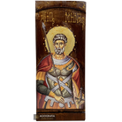 Saint Menas Orthodox Gold Print Icon on Carved Wood