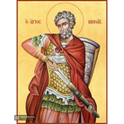 22k St Menas - Gold Leaf Background Christian Orthodox Icon