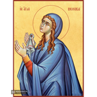 22k St Monica - Gold Leaf Background Christian Orthodox Icon