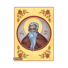 22k Saint Neilos Christian Orthodox Icon with Gold Leaf Background