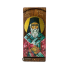 St Nektarios Byzantine Greek Gold Print Icon on Carved Wood