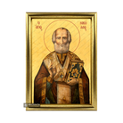 22k St Nicholas - Exclusive Framed Gold Leaf Orthodox Icon