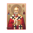 Saint Nicholas Icon with Gilding Effect Gold Foil Background