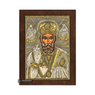 Saint Nicholas Christian Orthodox Silver Plated Icon