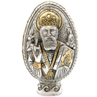 Saint Nicholas - Miracle at the sea Pure Silver and 24k Plated Egg