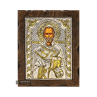 Saint Nicholas Pure Silver and 24k Gold Plated Orthodox Icon
