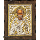 Saint Nicholas Pure Silver and 24k Gold Plated Orthodox Icon