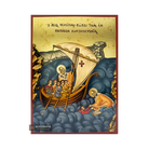 Saint Nicholas Miracle on the sea Gold Print Icon with Aged Gold Foil