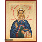 Saint Olga of Alaska Handwritten Icon with Matte Gold Leaves