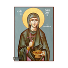 St Paraskeva Byzantine Christian Icon with Blue Background