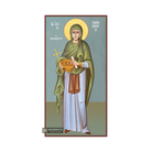 St Paraskeva Byzantine Greek Wood Icon with Blue Background