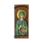St Parasceva of Rome Byzantine Greek Gold Print Icon on Carved Wood