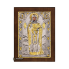 Saint Paraskevi Christian Orthodox Silver Plated Icon on Wood