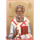 Saint Parthenios Icon with Gilding Effect Gold Foil Background