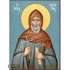 St Patapios Greek Orthodox Icon with Blue Background