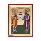 Saints Apostles Peter and Paul Greek Wood Icon with Gold Leaf