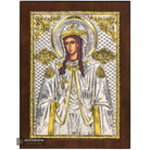 Saint Photini Christian Orthodox Silver Plated Icon on Wood