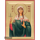 Saint Photini the Samaritan Woman Christian Icon with Gold Leaves