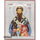 Exclusive St Sava of Serbia Icon with Pure Silver Leaves