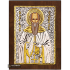 Saint Savas the Sanctified Christian Orthodox Silver Plated Icon