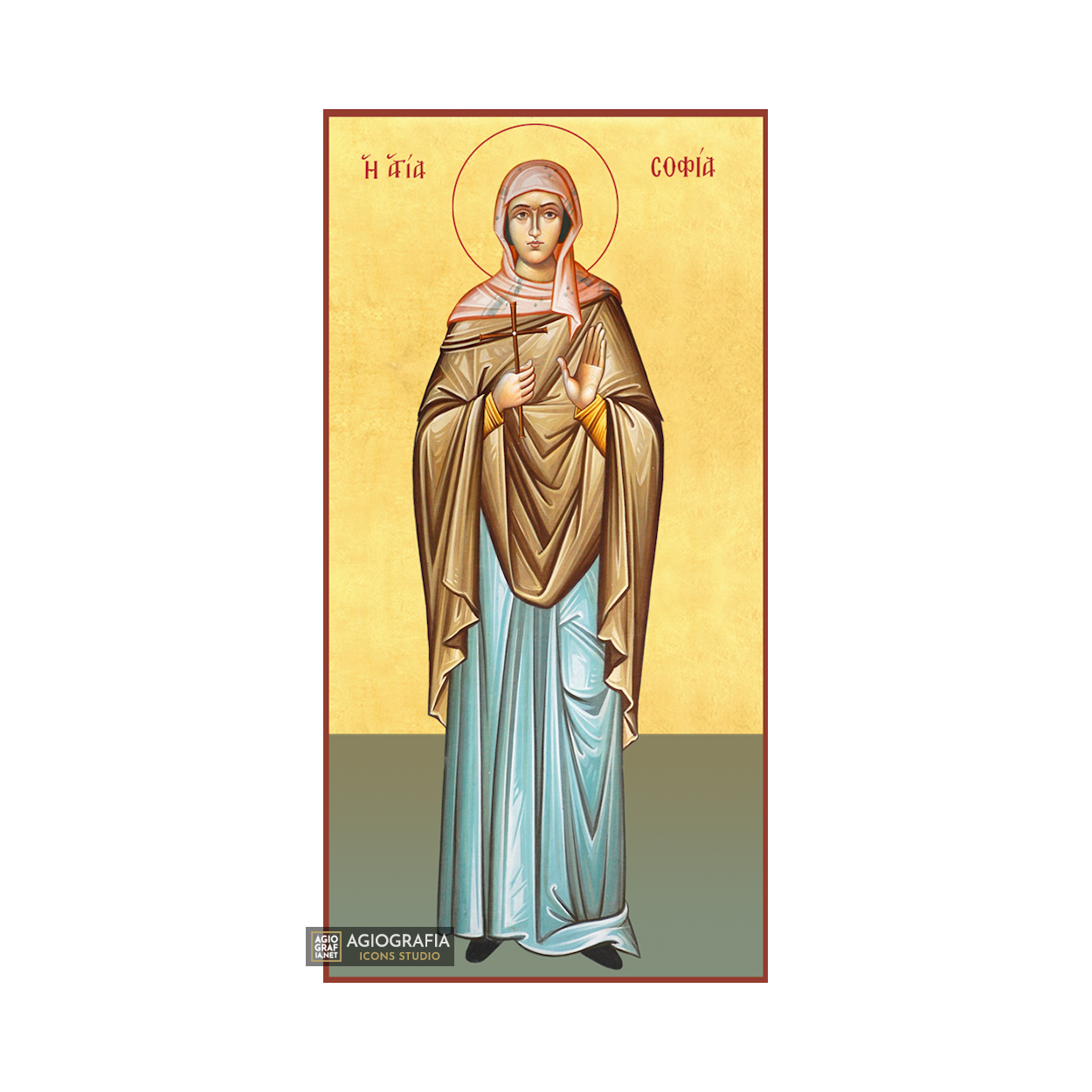 22k St Sophia - Gold Leaf Background Christian Orthodox Icon