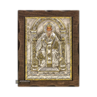Saint Spyridon Enthroned Pure Silver and 24k Gold Plated Christian Icon