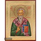 Saint Synesius Handwritten Orthodox Icon with Gold Leaves