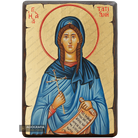 St Tatiana Handwritten Christian Icon on Carved Wood Gold Leaf