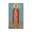 St Vladimir the King Greek Orthodox Wood Icon with Blue Background